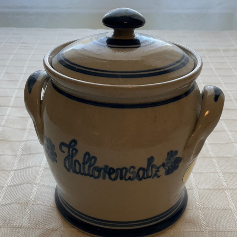 Stoneware honey crock